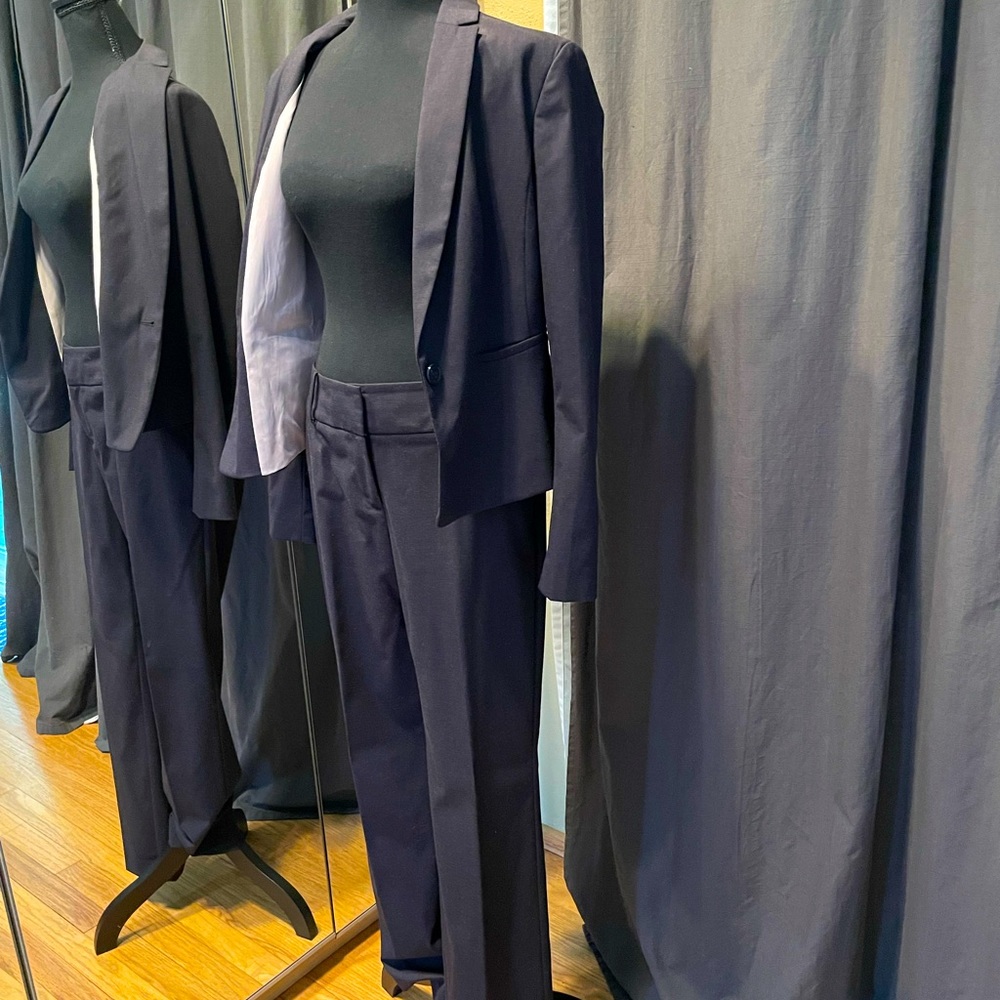 Ann Taylor navy blazer, skirt and pants suit